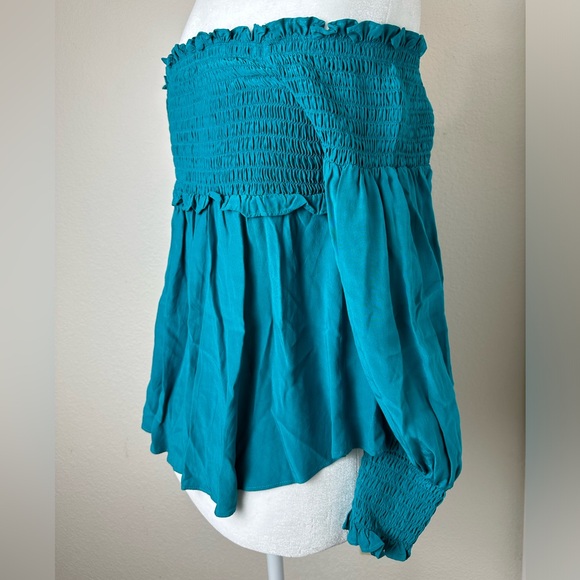 ~EUC~ FOR LOVE & LEMONS Ruched Off The Shoulder Blouse Top Size Medium - Picture 7 of 10